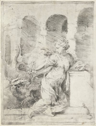 Margarita de Antioquía desafía al dragón de Bartolomeo Biscaino