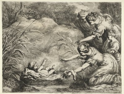 Moisés salvado del Nilo de Bartolomeo Biscaino