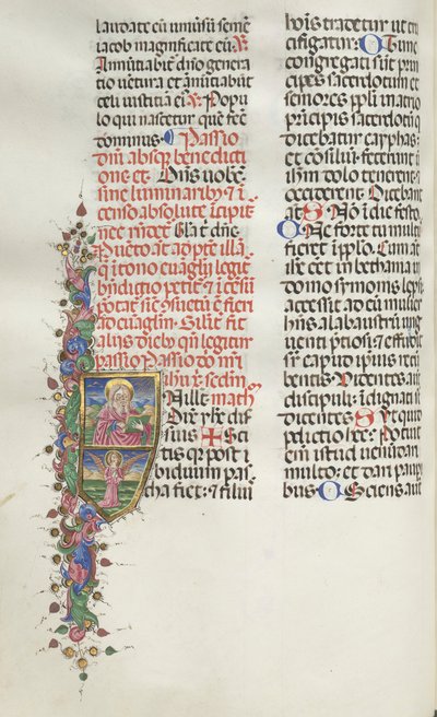 Misal: Fol. 116: San Mateo con ángel, 1469 de Bartolomeo Caporali