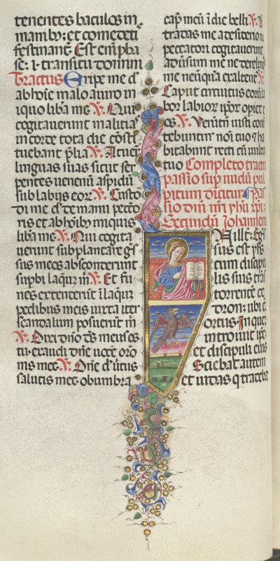 Misal: Fol. 141v: San Juan con águila, 1469 de Bartolomeo Caporali