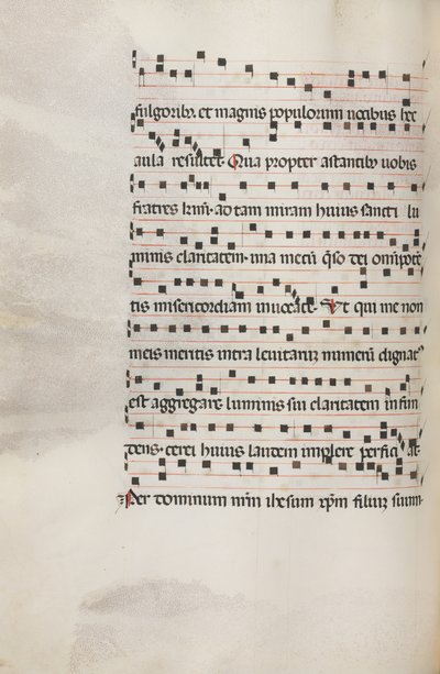 Misal: Fol. 153v: Música para Exultet, 1469 de Bartolomeo Caporali
