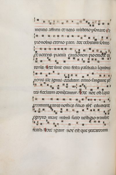 Misal: Fol. 154v: Música para Exultet, 1469 de Bartolomeo Caporali