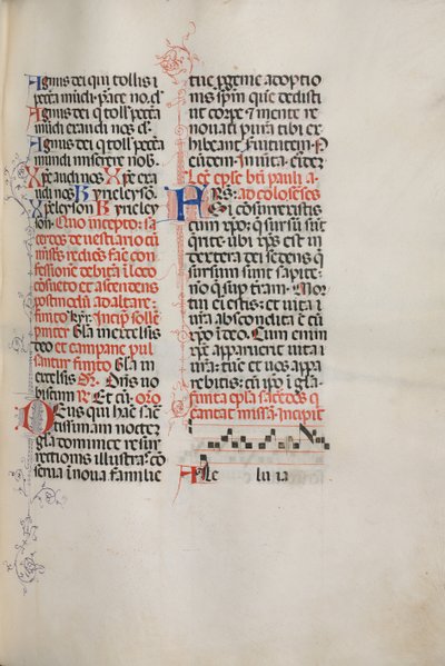 Misal: Fol. 171: Música para Aleluya, etc. al comienzo de Pascua, 1469 de Bartolomeo Caporali