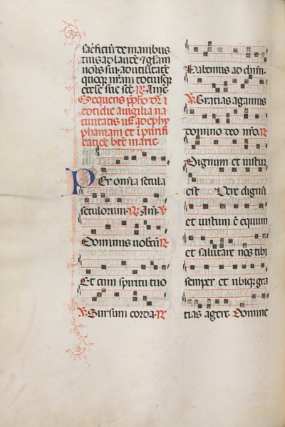 Misal: Fol. 176v: Música para varias oraciones ordinarias, 1469 de Bartolomeo Caporali