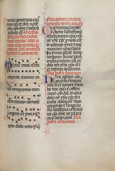 Missale: Fol. 178: Música para varias oraciones ordinarias de Bartolomeo Caporali