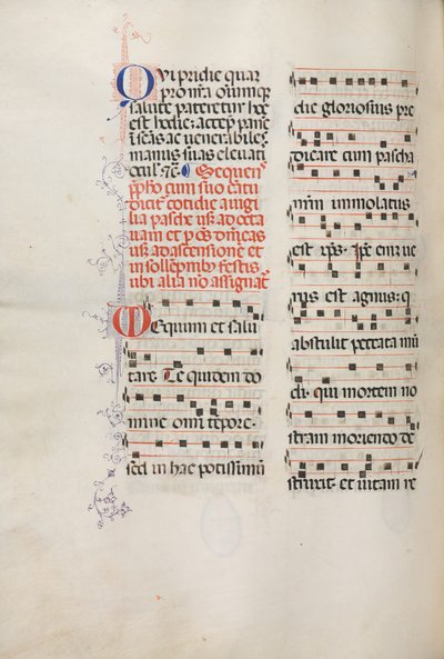 Misal: Fol. 178v: Música para varias oraciones ordinarias, 1469 de Bartolomeo Caporali