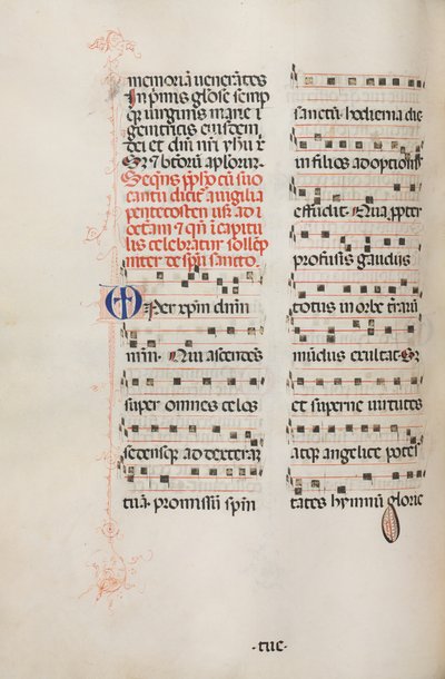 Misal: Fol. 180v: Música para varias oraciones ordinarias, 1469 de Bartolomeo Caporali