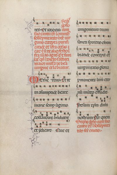 Misal: Fol. 181v: Música para varias oraciones ordinarias, 1469 de Bartolomeo Caporali