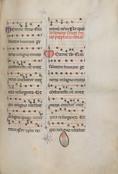Misal: Fol. 182: Música para varias oraciones ordinarias, 1469 de Bartolomeo Caporali