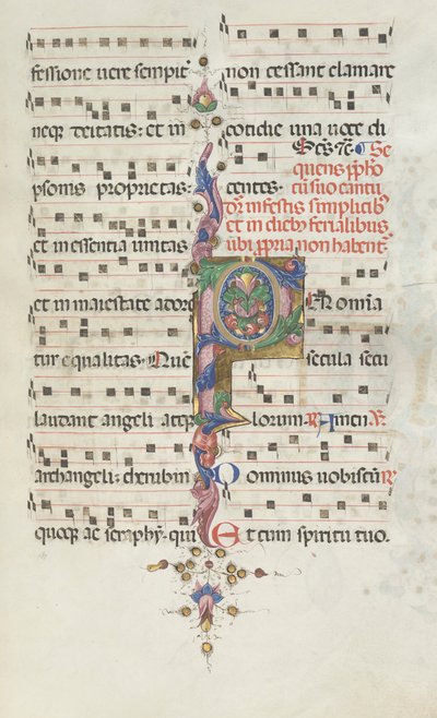 Misal: Fol. 183: Decoración de follaje de Bartolomeo Caporali