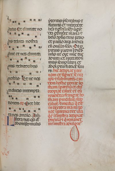 Misal: Fol. 190: Música para varias oraciones de Bartolomeo Caporali