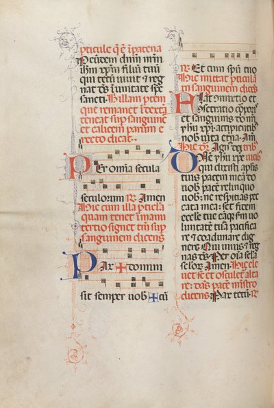 Misal: Fol. 190v: Música para varias oraciones, 1469 de Bartolomeo Caporali