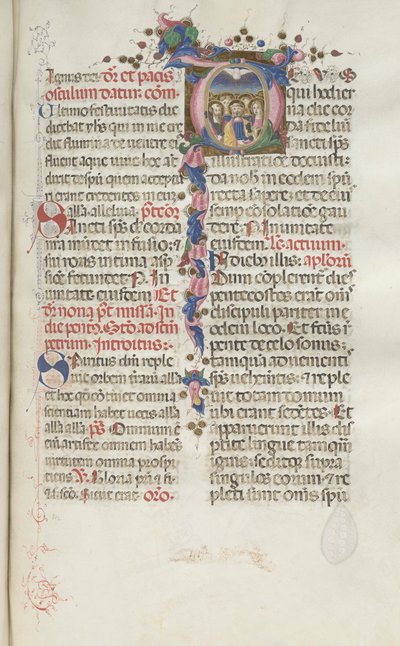 Misal: Fol. 214: Pentecostés, 1469 de Bartolomeo Caporali