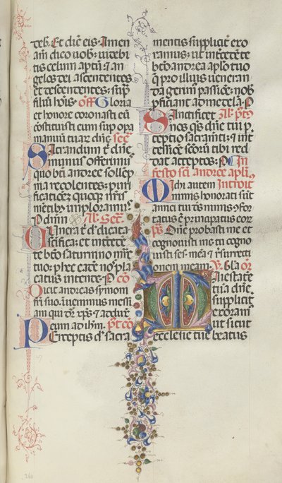 Misal: Fol. 260: Follaje con frutas, 1469 de Bartolomeo Caporali