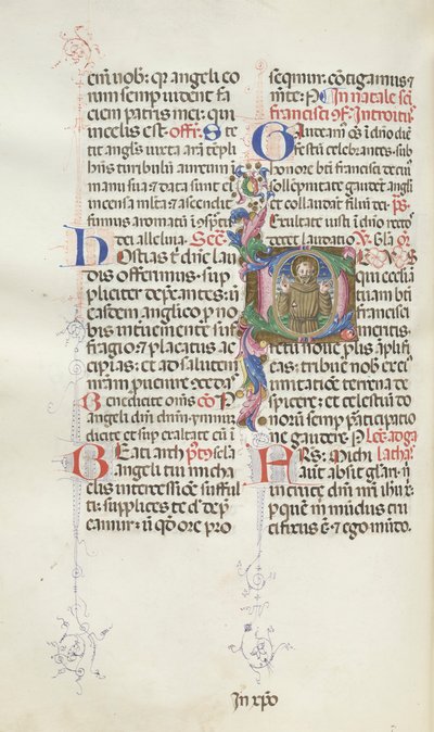 Misal: Fol. 318v: San Francisco, 1469 de Bartolomeo Caporali