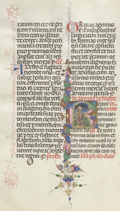 Misal: Fol. 387v: La muerte representada como un esqueleto con una hoz, 1469 de Bartolomeo Caporali