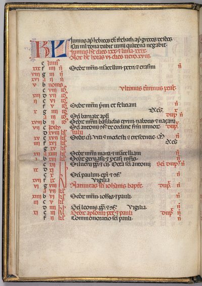 Misal: Fol. 5v: Página del calendario de junio, 1469 de Bartolomeo Caporali