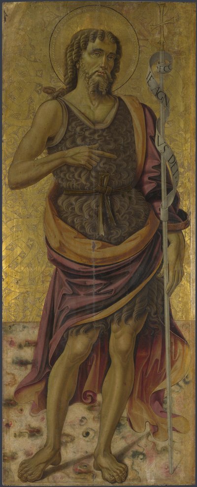 San Juan Bautista del retablo: La Virgen y el Niño con santos, ca. 1475 de Bartolomeo Caporali