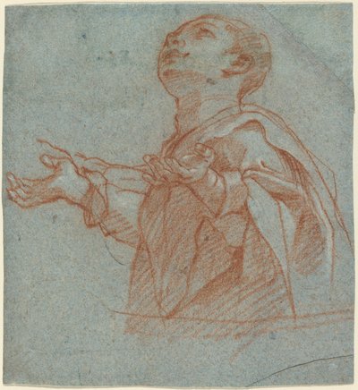 Un Niño Mirando hacia Arriba en Adoración de Bartolomeo Cesi