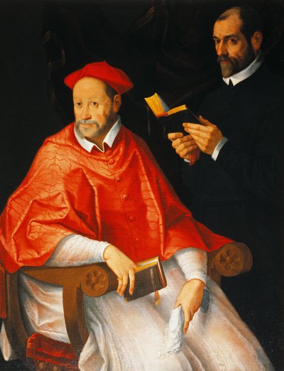 Retrato de un cardenal y un sacerdote, de Bartolomeo Cesi (1556-1629), óleo sobre lienzo, 96x124 cm. de Bartolomeo Cesi