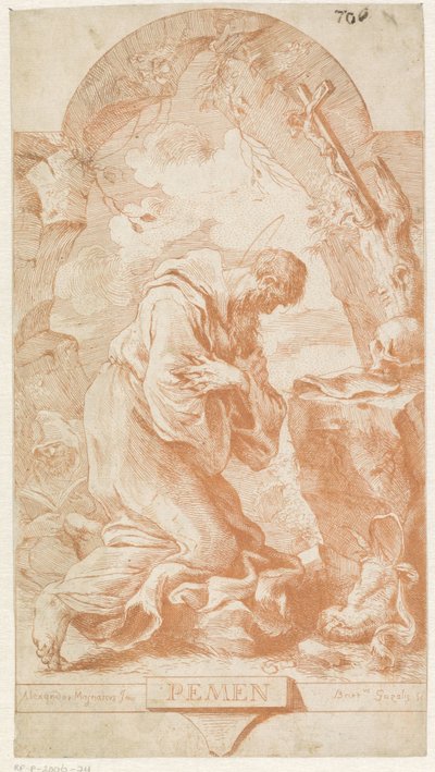 San Jerónimo Pemen (título sobre objeto) de Bartolomeo Gazalis