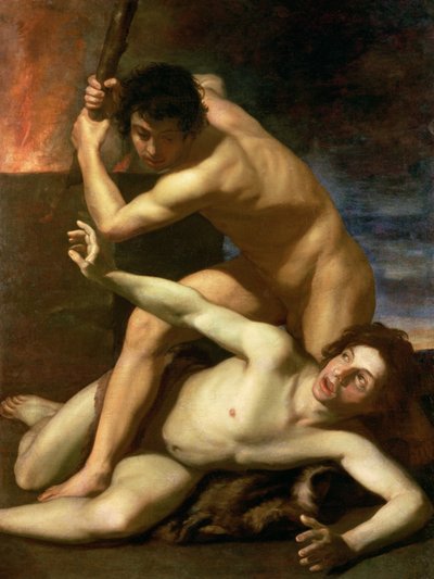Caín asesinando a Abel, c.1610 (óleo sobre lienzo) de Bartolomeo Manfredi