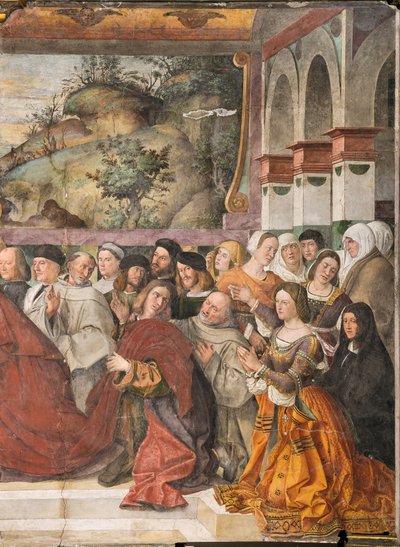 El cardenal Guido de Monfort abriendo el arca del Santo, Escuela del Santo, detalle de 2196216 de Bartolomeo Montagna