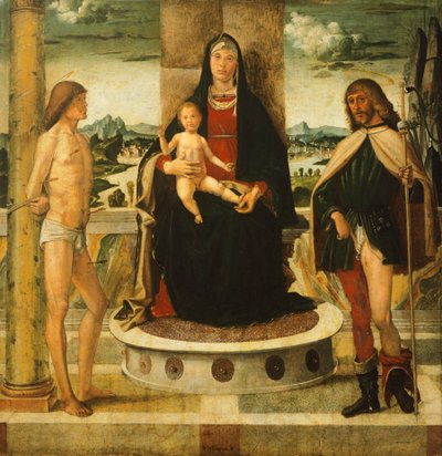 Virgen con el Niño y santos, de Bartolomeo Montagna (hacia 1450-1523) de Bartolomeo Montagna