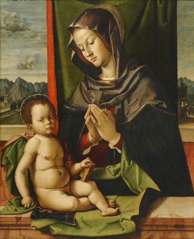 La Virgen adorando al Niño de Bartolomeo Montagna