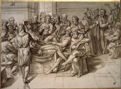 Lección de anatomía impartida por Michelangelo Buonarroti conocido como Miguel Ángel de Bartolomeo Passarotti