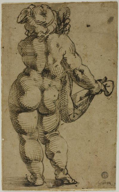 Putto de pie visto desde atrás de Bartolomeo Passarotti