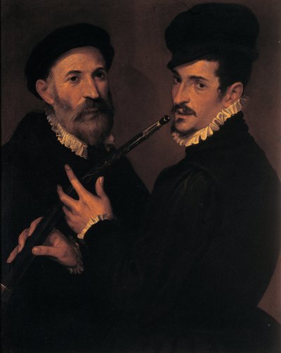 Doble retrato de músicos, 1579 de Bartolomeo Passerotti