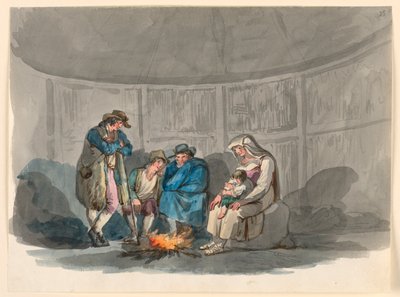 Una familia de pastores de noche de Bartolomeo Pinelli