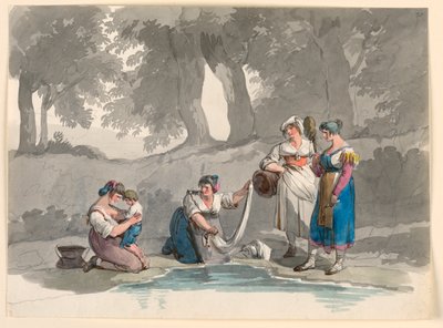 En un arroyo en las montañas cerca de Roma de Bartolomeo Pinelli