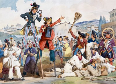 Carnaval en Roma, por Bartolomeo Pinelli (1781-1835), Italia de Bartolomeo Pinelli
