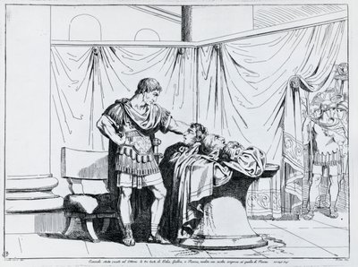 Muerte de Piso, grabado por Bartolomeo Pinelli (1781-1835), de Istoria dell