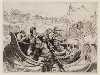 Muerte de Pompeyo, 48 a.C. (aguafuerte) de Bartolomeo Pinelli