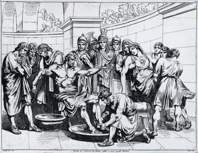 Muerte de Séneca, grabado por Bartolomeo Pinelli (1781-1835), de Istoria dell