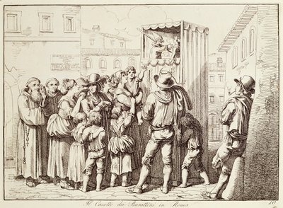 Teatro de marionetas en Roma de Bartolomeo Pinelli