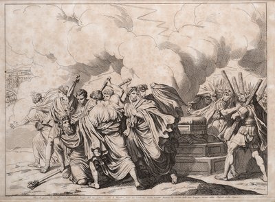 Rómulo asesinado por los senadores, 1818 de Bartolomeo Pinelli