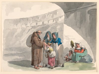 Saludo de un ermitaño de Bartolomeo Pinelli
