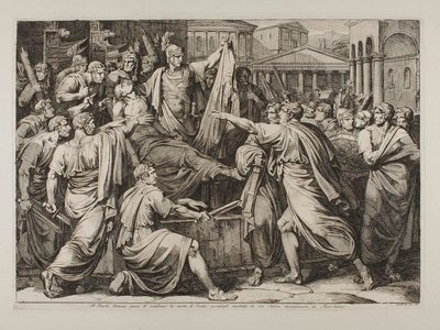 El pueblo romano jura vengar el asesinato de César de Bartolomeo Pinelli