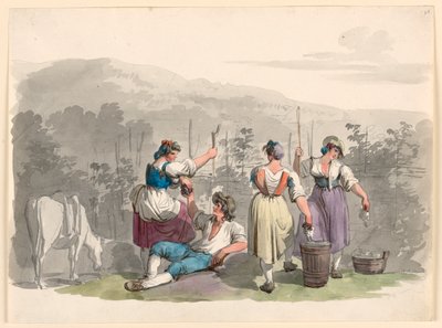 Vendimia en las montañas cerca de Roma de Bartolomeo Pinelli