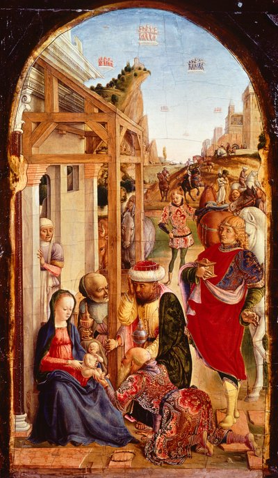 La Adoración de los Reyes Magos, de Bartolomeo Vivarini (activo desde 1440 - fallecido después de 1500) de Bartolomeo Vivarini