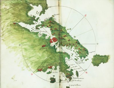 Carta de Negroponte, c.1485 (vitela) de Bartolomeo da li Sonetti