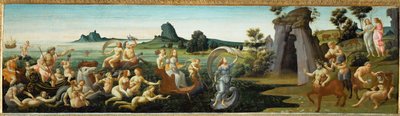 Los seguidores de Tetis durante su procesión nupcial ... de Bartolomeo di Giovanni
