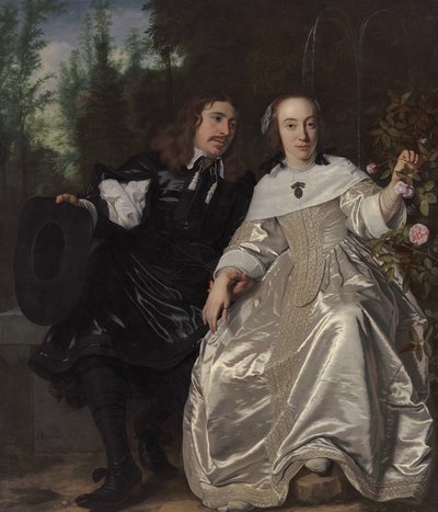 Abraham del Court y su esposa Maria de Kaersgieter, 1654 de Bartolomeus van der Helst