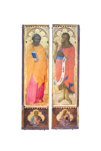 San Pedro y San Juan Bautista; un apóstol y San Pablo de Bartolommeo Bulgarini