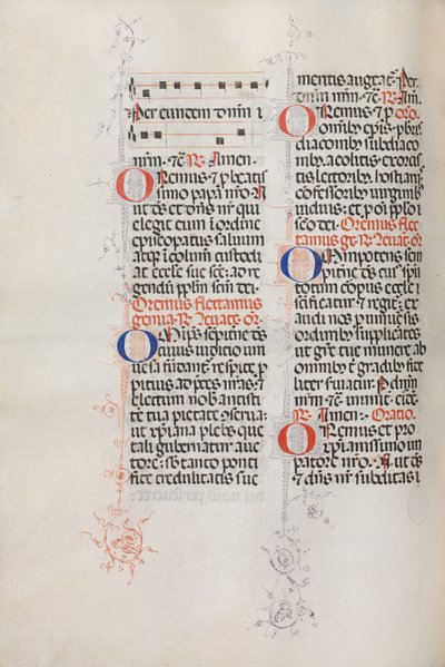 Misal: Fol. 146v: Música para varias oraciones..., 1469 de Bartolommeo Caporali