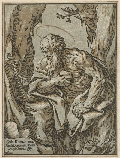 San Jerónimo, después de Guido Reni, 1637 de Bartolommeo Coriolano
